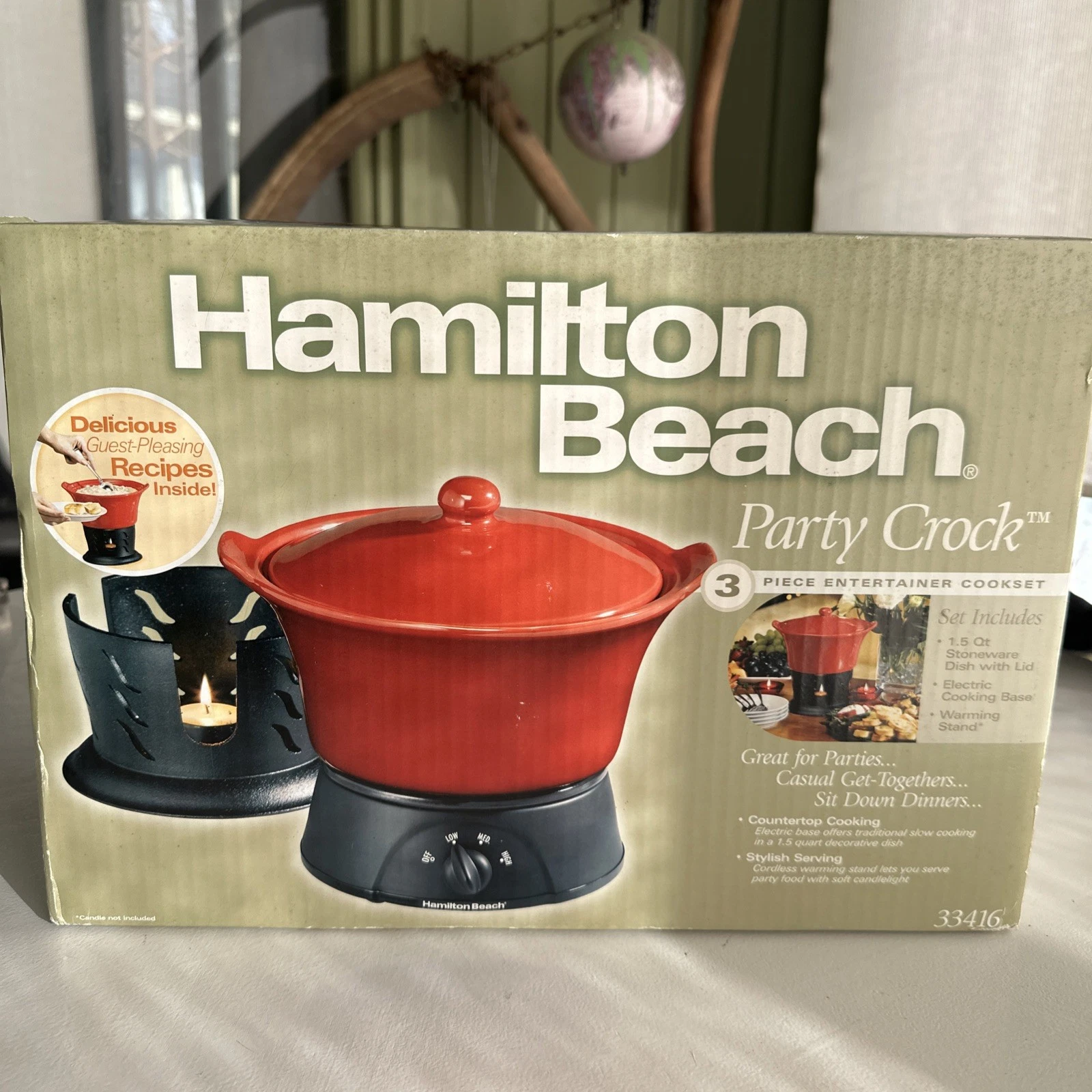 Hamilton Beach Party Crock RED Slow Cooker Warmer 1.5 Qt Entertaining Set NIB