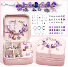 Charm Bracelet Making Kit - 66 Pcs DIY Beaded Jewelry with Organizer Box