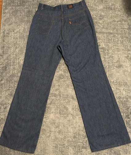 1970er Vintage Levi's Bell Bottom Jeans - 33" Schrittlänge - orangefarbenes Etikett - Levi Strauss - Bild 4 von 6
