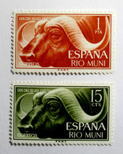 Spain Rio Muni Stamps Scott 19 21 African Buffalo Fauna 1962 Set of 2 Mint MH