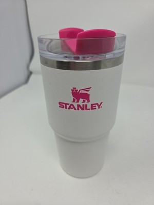 WHITE Pink Stanley 20 oz Stainless Steel H2.0 Flowstate Quencher Tumbler