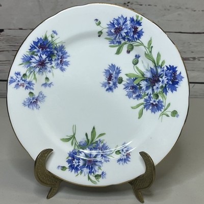 Vintage Hammersley & Co Bone China England Blue Cornflower Plate