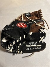 Rawlings SAVAGE LEATHER SUEDE Youth Baseball Glove PP105DP 10.5  RHT Black Brown