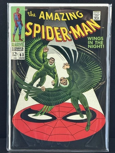 🔥AMAZING SPIDER-MAN #63 VULTURE Appearance Classic ROMITA cover MARVEL 1968🔥