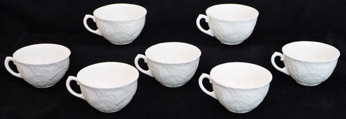 7 x Coalport Countryware Tea Cups White Cabbage Bone China - Immaculate