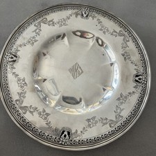 International Sterling Silver Round Tray Vintage, 10-inch, 277g