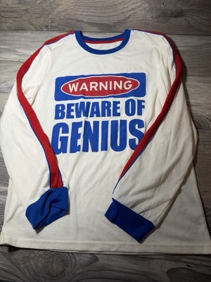 Warning Genius At Work Wonder Nation  XXL Sz 18 Long Sleeve Tee Shirt Child