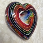 Glass Eye Studio Bohemian Heart of Fire Hand Blown Glass Paperweight Rainbow — photo 3