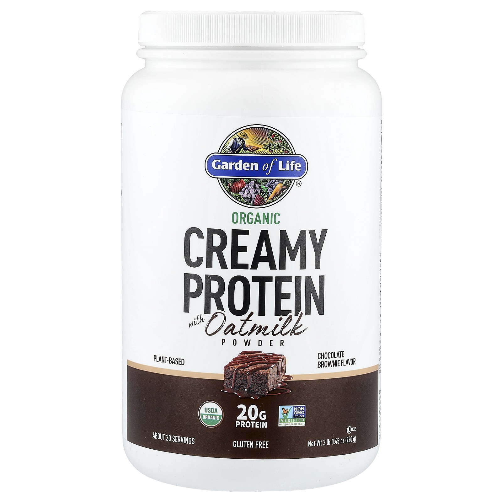 Органический сливочный протеин с порошком овсяного молока Шоколадный брауни 2 фунта 045 унции 920 6590₽