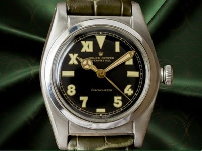 Rolex Bubbleback Ref.2940 Black Unique Dial 31mm Chronometer Antique Men's watch