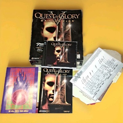 Quest for Glory V Dragon Fire Big Box PC Complete CIB 1998 Sierra -Some Box Wear