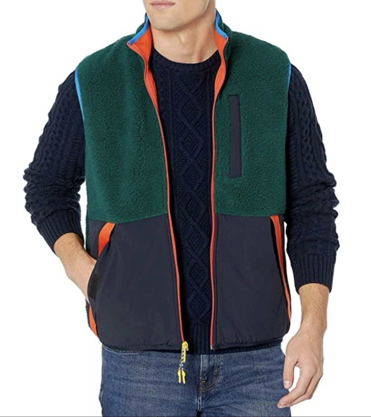 Tommy Hilfiger Men's Botanical Green Hiker Sherpa Full Zip Vest
Opens in a new window or tab