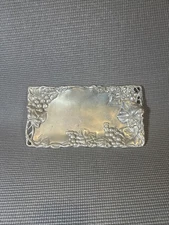 Arthur Court Rectangle Serving Tray Dish 11 1/2 x 6" Grape Leaves Design 1996