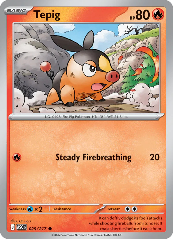 Tepig 29/217 Common | Ascended Heroes | Pokemon Card