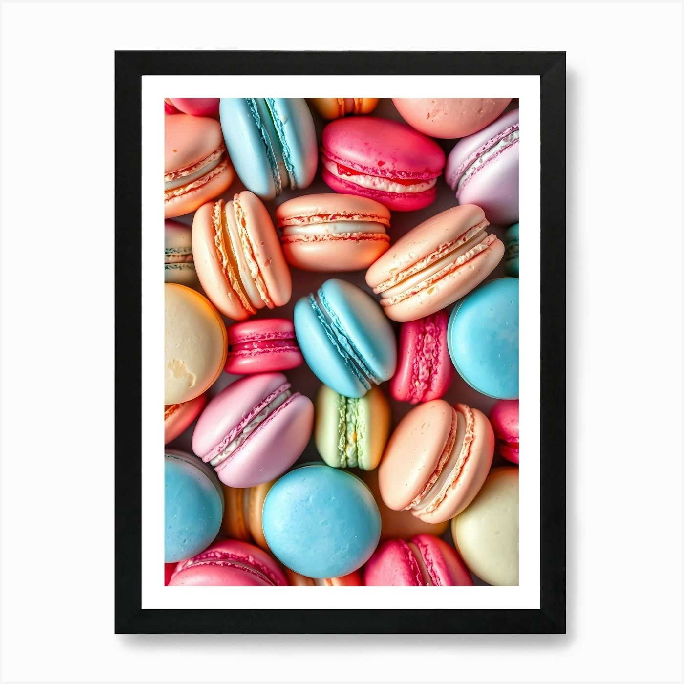 Colorful Macarons Art Print Framed Wall Art Poster Canvas Print Picture