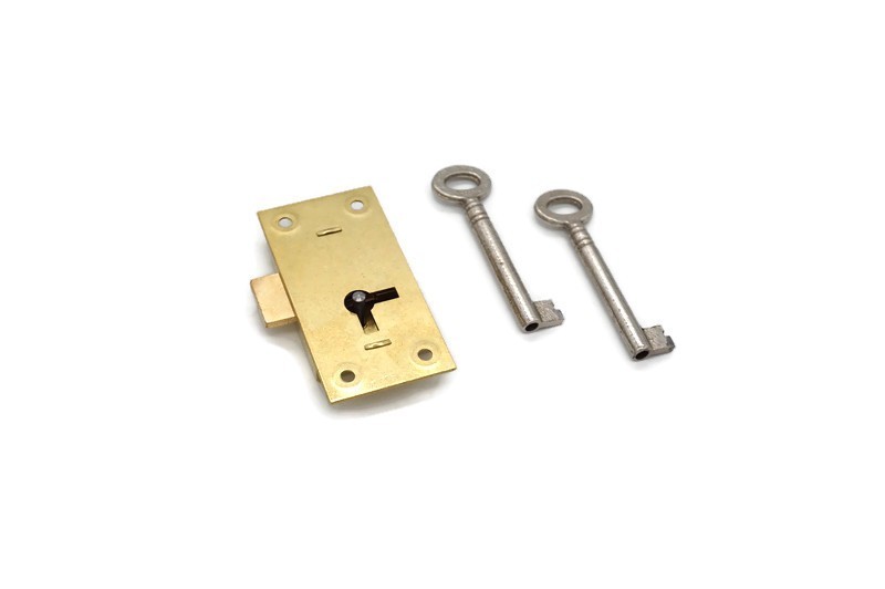 Lock flush mount Small lock cabinet door drawer lock furniture lock - 2 keys