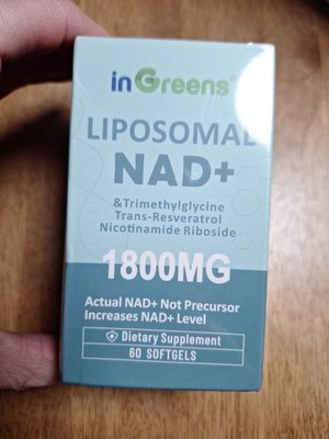 inGreens Liposomal NAD+ & Trimethyglycine 60 Softgels Exp 2/2027 Trans-reveratro