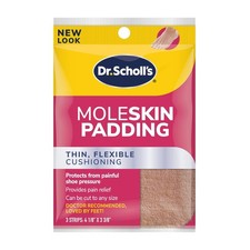 Dr. Scholl's Moleskin Padding Strips, 3 Strips // Thin, Flexible Cushioning 