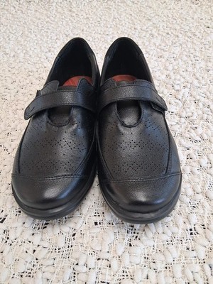 Apex A700WW085 REGINA Women's Shoes Size 8.5 Wide Black Leather New In Box