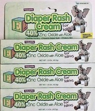 Diaper Rash Cream with Zinc Oxide and Aloe Pack of 3