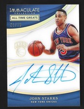2017-18 Panini Immaculate Collection John Starks All Time Greatest Auto 31/75