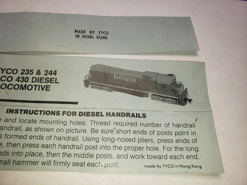 TYCO Mantua Ho Alco Century 430 Metal Handrail Kit Stanchions RAILINGS 235 & 244 - Picture 4 of 8