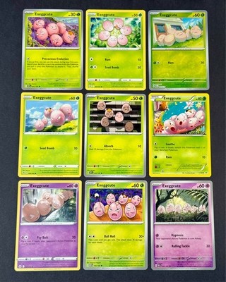 Exeggcute + Exeggutor Pokemon Cards, Set of 15 with 3 Reverse/Holo Grass Psychic