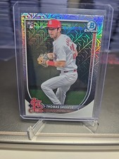 2025 Bowman Chrome Mega Thomas Saggese Mojo Refractor RC St. Louis Cardinals 
