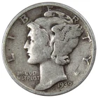 1939 Mercury Dime Circulated Silver 10c Coin Collectible