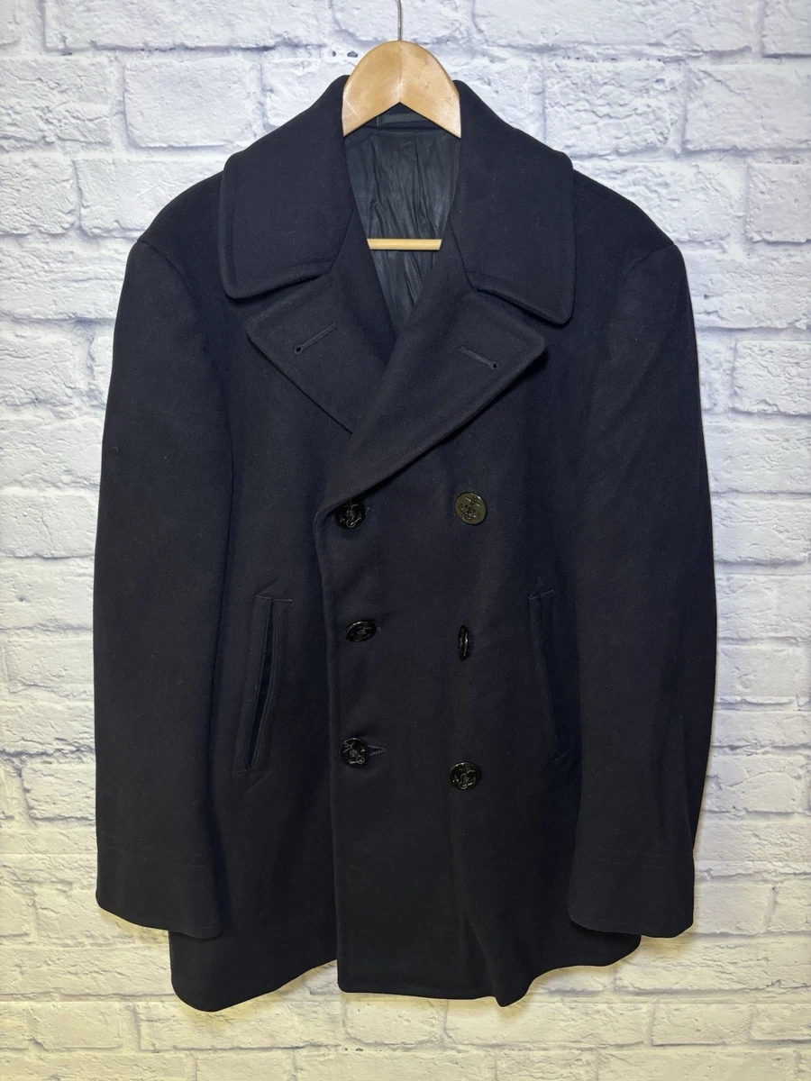 Vintage Navy Pea Coat In Men's Coats & Jackets for sale | eBay