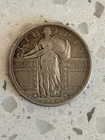 1917 D Standing Liberty Quarter 25c Type F to VF Low Mintage  Type 1 Not Graded
