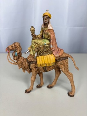 VINTAGE FONTANINI NATIVITY BALTAZAR CAMEL WISEMAN KING  ITALY 6.5'' 1983 DEPOSE