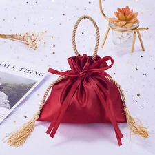 10x Red Drawstring Jewelry Gift Bags Storage Pouches for Wedding Party Favor