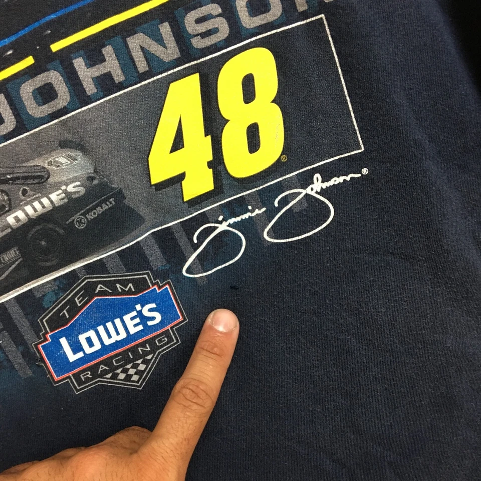 Camisa De Colección Jimmie Johnson Ganador Círculo Extra Grande Para Hombre Azul NASCAR Carreras Foto 3 de 4