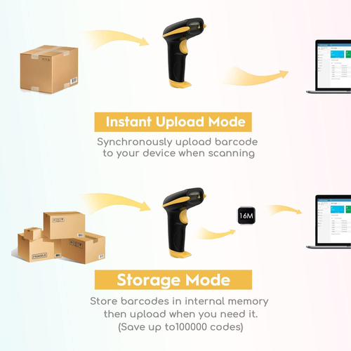 Wireless Barcode Scanner 328 Feet Transmission Distance USB Cordless 1D Laser Au - Picture 6 of 12
