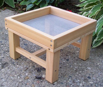 Medium Tall Cedar Ground Platform Bird Feeder W Screen Made In