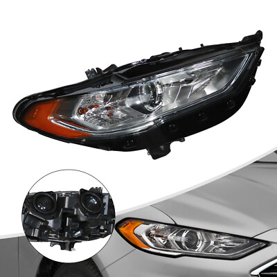 Headlight Headlamp with Halogen Bulb For 2017-2020 Ford Fusion Right Passenger