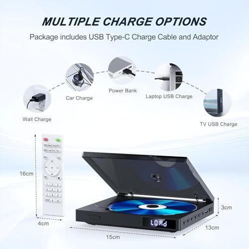 Lecteur DVD Compact pour TV, Lecteur DVD HDMI 1080P pour Toutes Les régions, mém - Photo 4/7