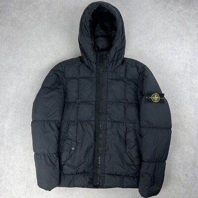 Stone Island Crinkle Reps Down Puffer Jacket Navy Coat Small 3478