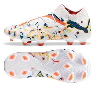 Puma Future 7 Ultimate Creativity Men Soccer Cleats Shoes, White/Turq, 107836-01