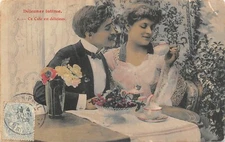 Old postcard fantasy, art photo - couple (149580)