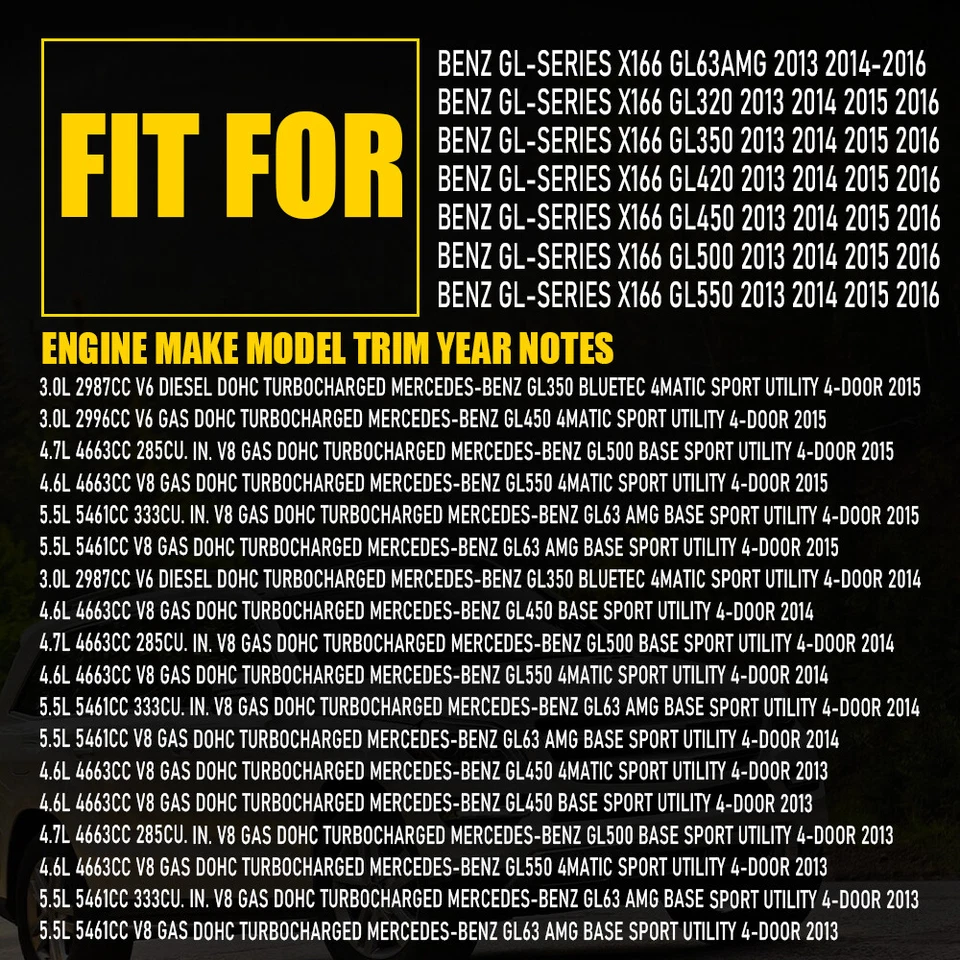 Par de reflectores de parachoques trasero para Mercedes-Benz X166 GL450 GL500 GLS450 2013-2016 Foto 2 de 4