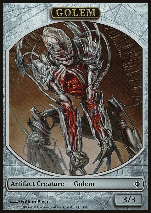MTG Magic the Gathering Token - Golem (3/180) New Phyrexia LP