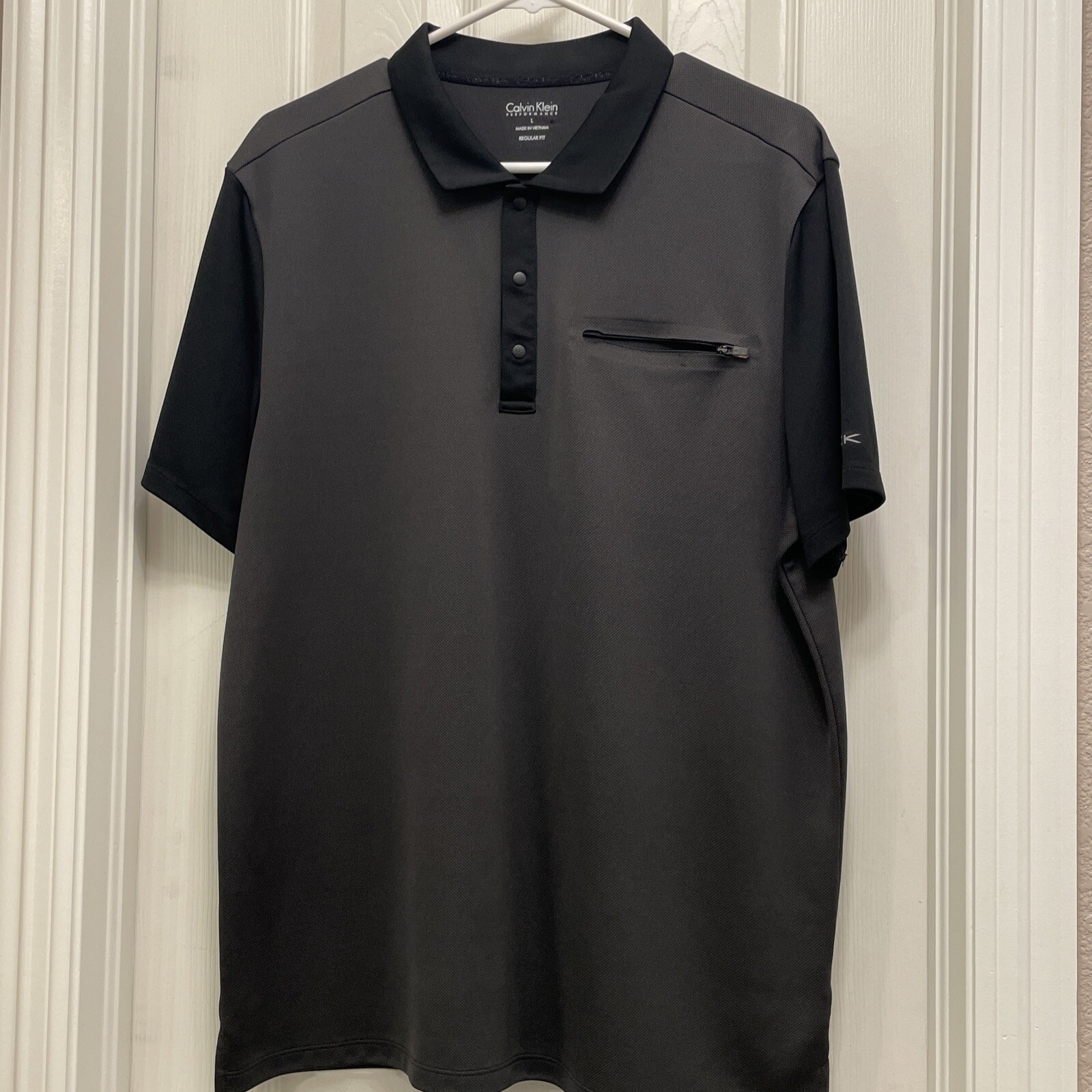 Calvin Klein Men's Solid Black Performance Polo L… - image 1