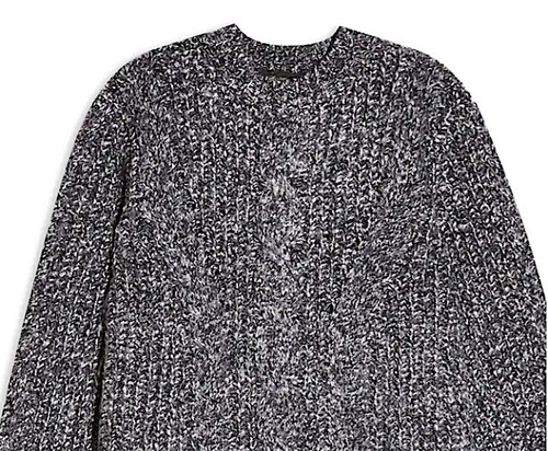 Topshop Damenpullover vertikal Zopfmuster Rundhalsausschnitt grau 6 Small - Bild 3 von 3