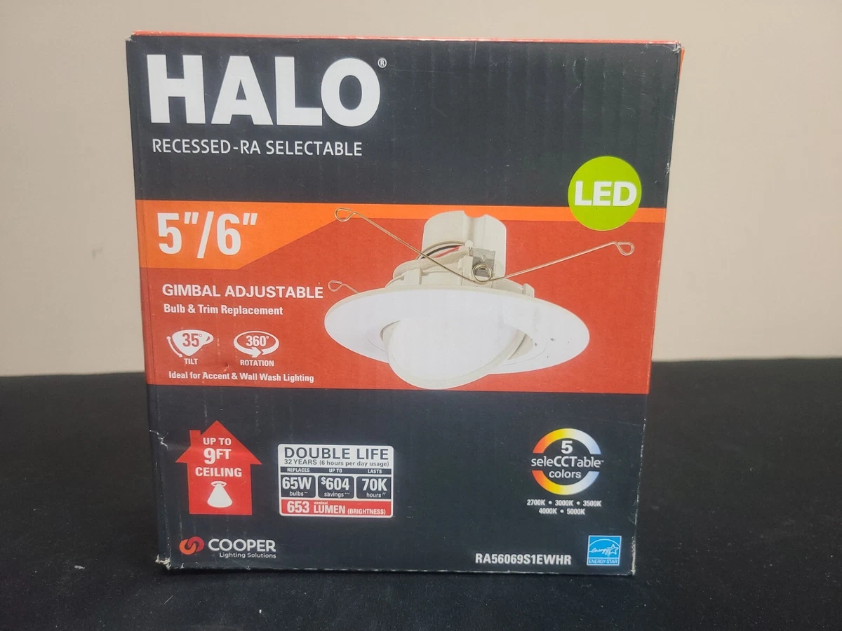 Halo RA56069S1EWHR 8 in Light Gimbal Retrofit Trim 80083817863 eBay