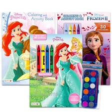Disney Princess Coloring Book For Kids Set Activity Books For Kids Paint And Bru
