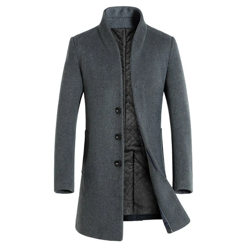 Mens trench coat stand collar on sale