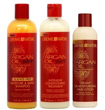 Creme of Nature Argan Oil Shampoo, Treatment, Oil Moisturizing Hair Lotion Set