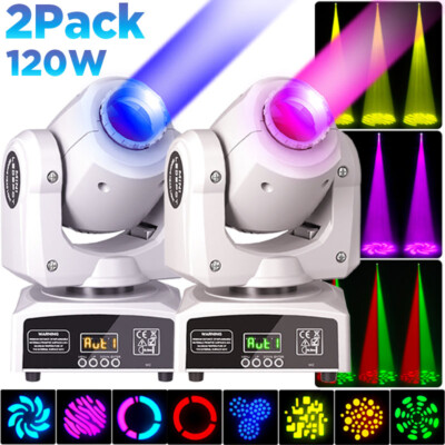 2PCS 120W LED Moving Head Light RGBW Gobo Beam Spot Stage Lighting DJ Disco DMX